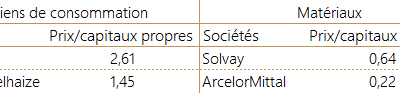 Ratio prix / capitaux propres